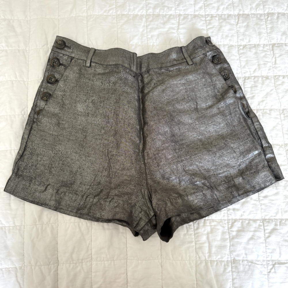 Alice and Olivia foiled linen shorts